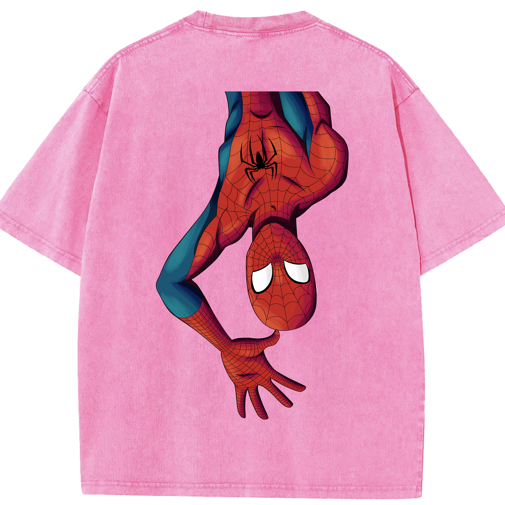 （画像用） Spider Man スパイダーマン 綿100% ヴィンテージ風 半袖Tシャツ（背面プリント）